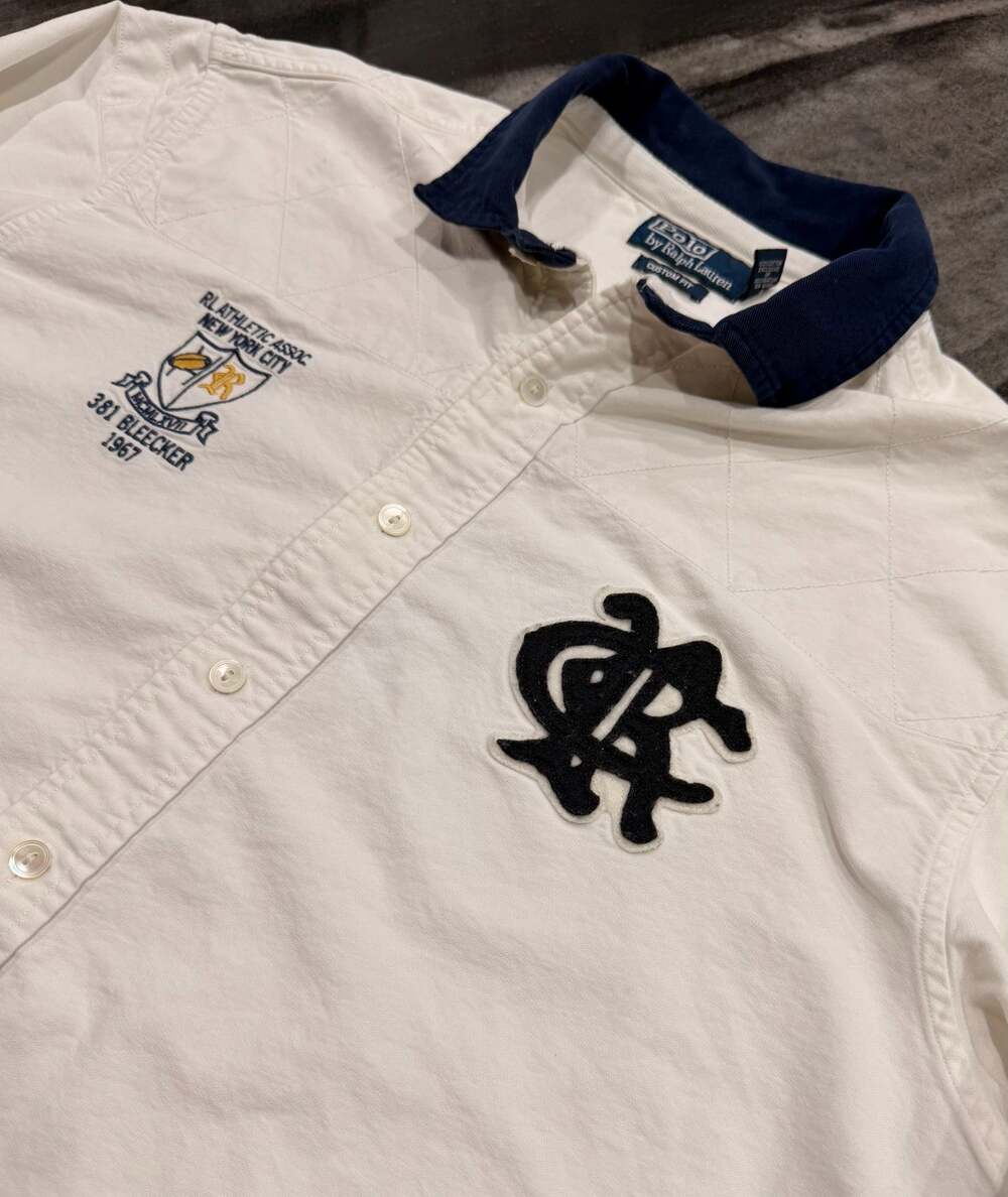 Polo Ralph Lauren XL RL Athletic Assoc 381 Bleecker Crest Quilted Rugby Shirt